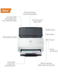 Escáner a Color HP ScanJet Pro 2000 s2 35ppm USB ADF 50 Páginas 2