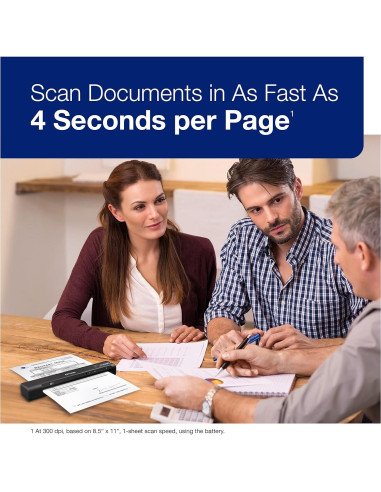 Escáner portátil inalámbrico Epson WorkForce ES-60W 27.2x4.6cm