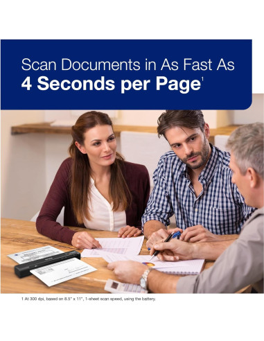 Escáner portátil inalámbrico Epson WorkForce ES-60W 27.2x4.6cm