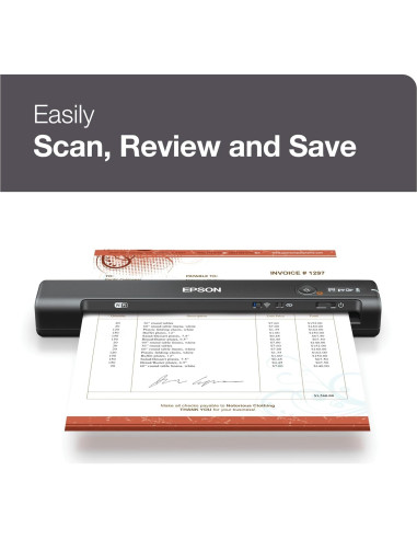 Escáner portátil inalámbrico Epson WorkForce ES-60W 27.2x4.6cm