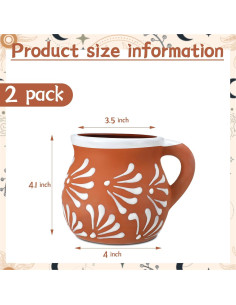 Set de 2 Tazas de Cerámica Mexicana Baderke 354 ml 2