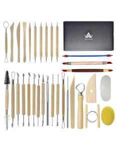 Juego de Herramientas de Cerámica 32PCS Augernis para Escultura