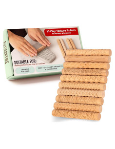 Juego de 10 Rodillos Texturizados Potterhyme para Cerámica