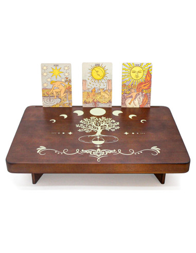 Mesa de Altar de Madera FNYDOX con Soporte para Tarot 30x20 cm