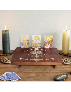 Mesa de Altar de Madera FNYDOX con Soporte para Tarot 30x20 cm 2