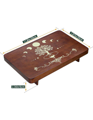Mesa de Altar de Madera FNYDOX con Soporte para Tarot 30x20 cm