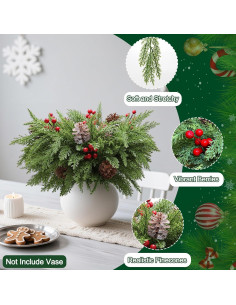 24 Ramas de Pino Norfolk Artificial GlimLit 45.72 cm Verde 2