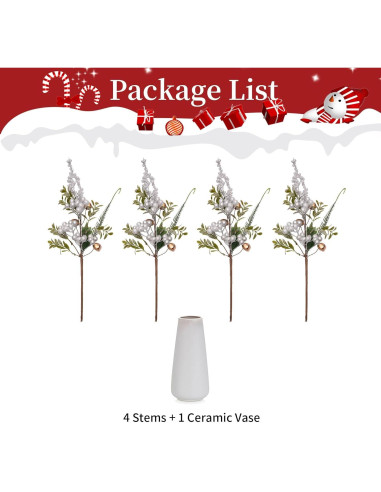 Ramo Floral Artificial de Navidad Blosmon con Jarrón 36.8 cm