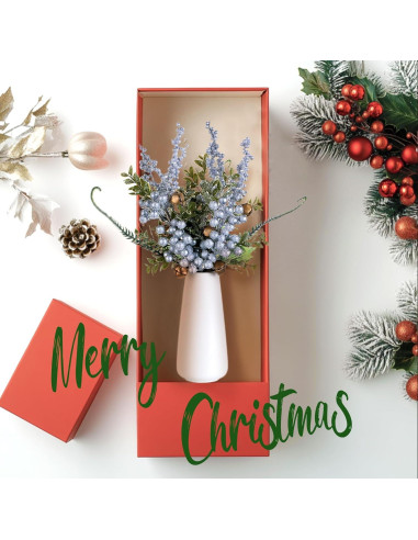 Ramo Floral Artificial de Navidad Blosmon con Jarrón 36.8 cm