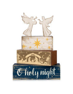 Conjunto de 4 Carteles de Madera Navidad Moucuny Ángel