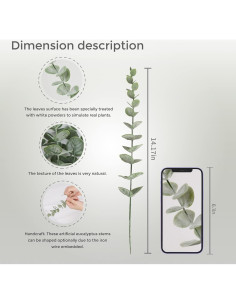 18 Piezas de Eucalipto Artificial Tiyard 35.88 cm Verde Decoración 2