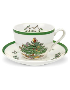 Juego de Taza y Plato de Té Spode Navidad 7 Oz Cerámica