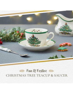 Juego de Taza y Plato de Té Spode Navidad 7 Oz Cerámica 2