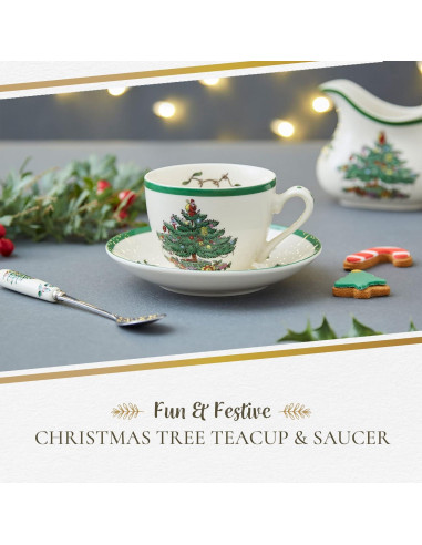 Juego de Taza y Plato de Té Spode Navidad 7 Oz Cerámica