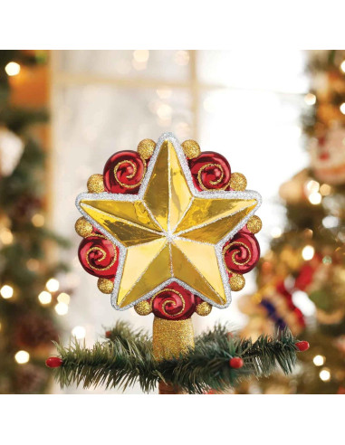 Adorno de Navidad Estrella Enrollada Old World 15.88cm Vidrio