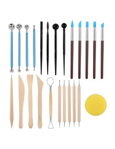 Juego de 24 herramientas de modelado RUBFAC para arcilla