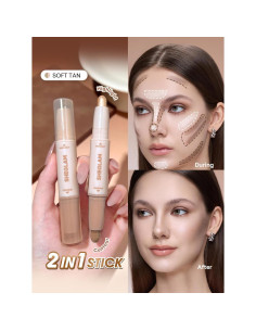 Barra de Contorno y Iluminador SHEGLAM 2-en-1 Crema 2