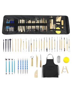 Kit de Herramientas de Cerámica WQHDQLY 45 Piezas para Modelado