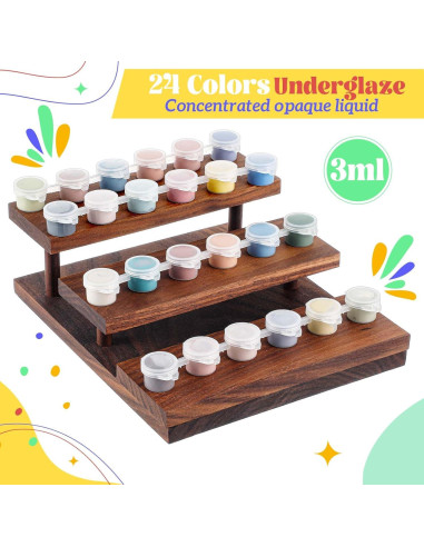 Set de 24 Underglaze Dunzoom 3 ml para Cerámica DIY