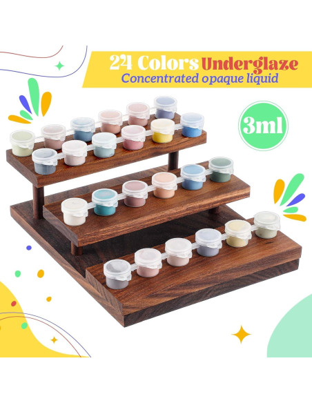Set de 24 Underglaze Dunzoom 3 ml para Cerámica DIY