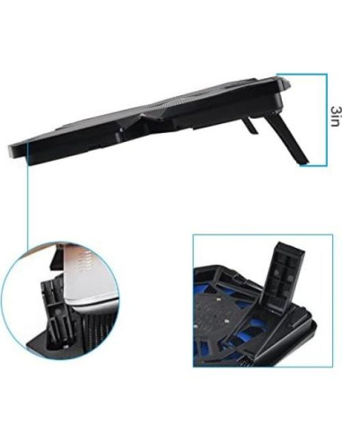 Enfriador de Laptop Xtrempro 11148, 4 Ventiladores LED, 17"