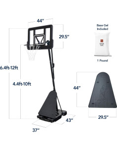 Aro de Baloncesto Ajustable Mejor Opción 1.34-3.05m Portátil 2