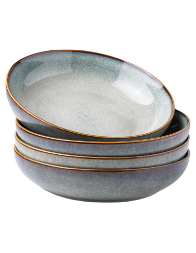 Cuencos de Cerámica AmorArc 4 Piezas 36oz Azul Océano