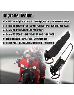 Espejos Retrovisores LED VORIPO para Motocicleta Ajustables 2