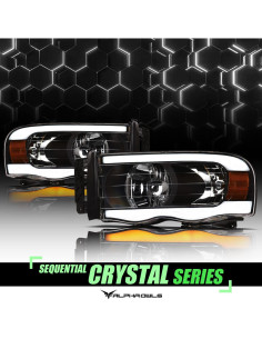 Faros LED Secuenciales Alpha Owls 8711781 para Dodge Ram 2002-2005 2