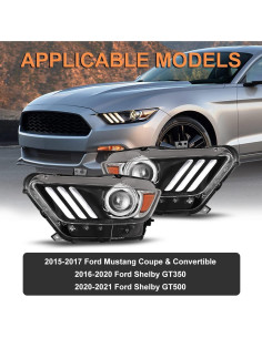 Faros AUTOWIKI para Ford Mustang 2015-2017 Lente Clara 2