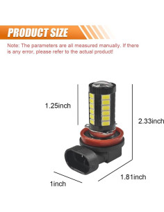 Bombillas LED de Niebla ZIMISI H11 1500 Lúmenes 6500K 2 Pcs 2