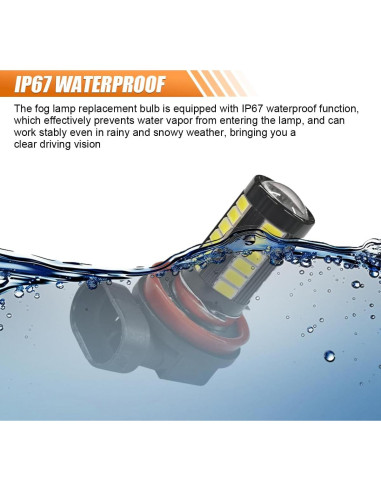Bombillas LED de Niebla ZIMISI H11 1500 Lúmenes 6500K 2 Pcs