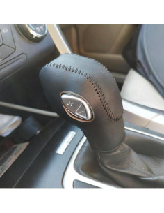 Cubierta de pomo de cambio de cuero negro Ford Focus Fiesta Fusion 2