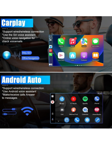 Estéreo Android AWESAFE para Dodge RAM 1500 2500 3500 AC Manual 2+32GB