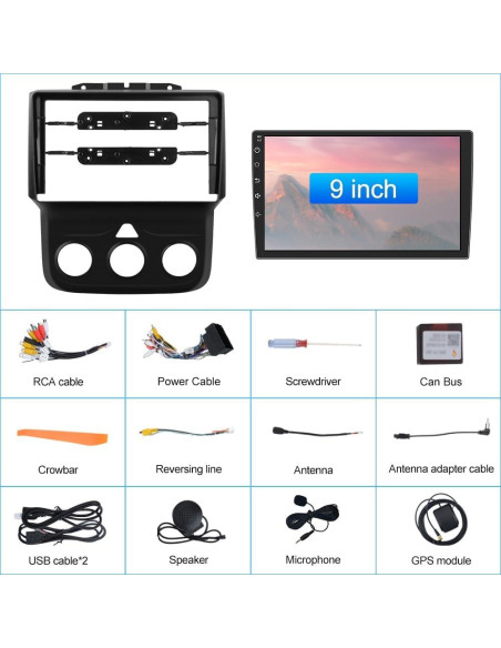 Estéreo Android AWESAFE para Dodge RAM 1500 2500 3500 AC Manual 2+32GB