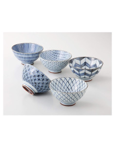 Set de 5 Cuencos de Arroz Japoneses Saikai 11.5cm Porcelana