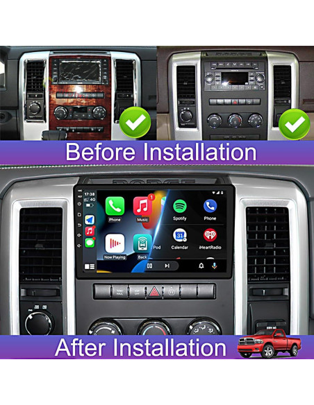 Radio Android 10.1" Liyidaing para Dodge Ram 1500 2500 3500 2009-2012