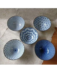Set de 5 Cuencos de Arroz Japoneses Saikai 11.5cm Porcelana 2