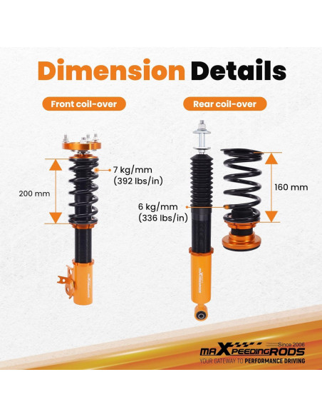 Amortiguadores Ajustables maXpeedingrods para Honda Civic 2006-2011