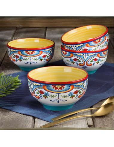 Set de Vajilla Euro Ceramica Zanzibar 16 Piezas Floral