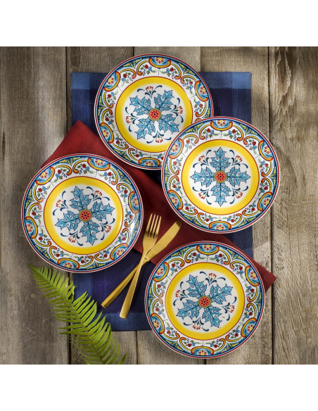Set de Vajilla Euro Ceramica Zanzibar 16 Piezas Floral