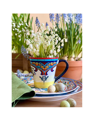 Set de Vajilla Euro Ceramica Zanzibar 16 Piezas Floral