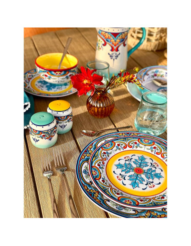 Set de Vajilla Euro Ceramica Zanzibar 16 Piezas Floral