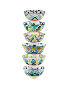 Conjunto de 6 Cuencos Talavera Multicolor 370 ml Redondos 2