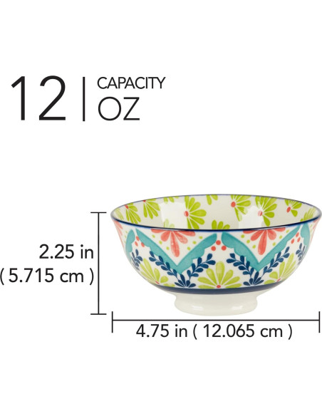 Conjunto de 6 Cuencos Talavera Multicolor 370 ml Redondos