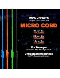 Cuerda Micro UHMWPE 0.8mm Negra Emma Kites 30.48m 220Lb 2