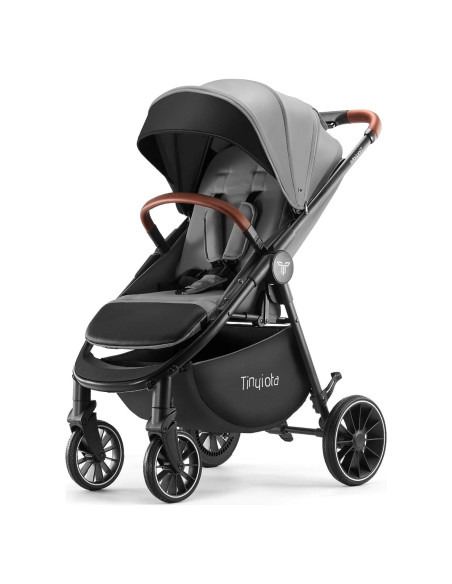Carrito de Bebé Tinyiota Plegable con Capota UPF 50+ Gris