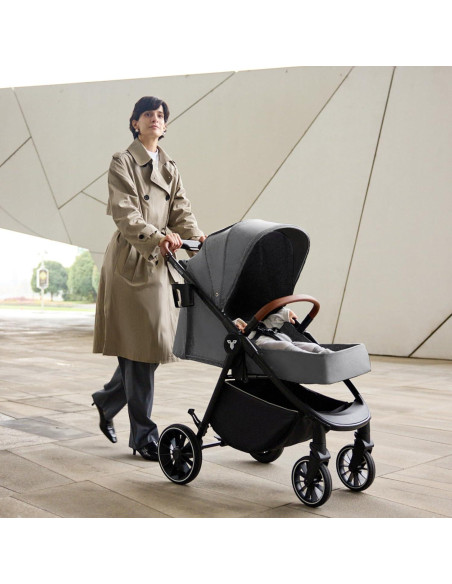 Carrito de Bebé Tinyiota Plegable con Capota UPF 50+ Gris