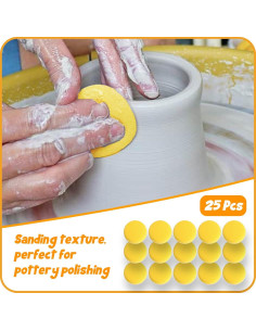 25 Pcs Esponjas de Cerámica Rokkuon para Pintura y Arcilla 2
