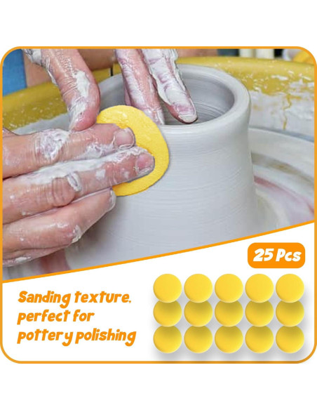 25 Pcs Esponjas de Cerámica Rokkuon para Pintura y Arcilla